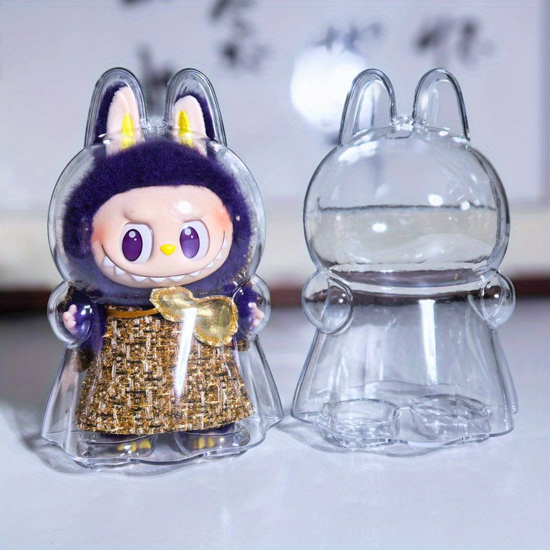 LABUBU Monster Series Transparent Acrylic Protective Case - Dustproof Storage Box, Lightweight & Hand-Washable, Ideal for Collectible Figurines & Home Decor Accessories, Collectible Storage|Playful Design|Glossy Finish, Monster Figurines