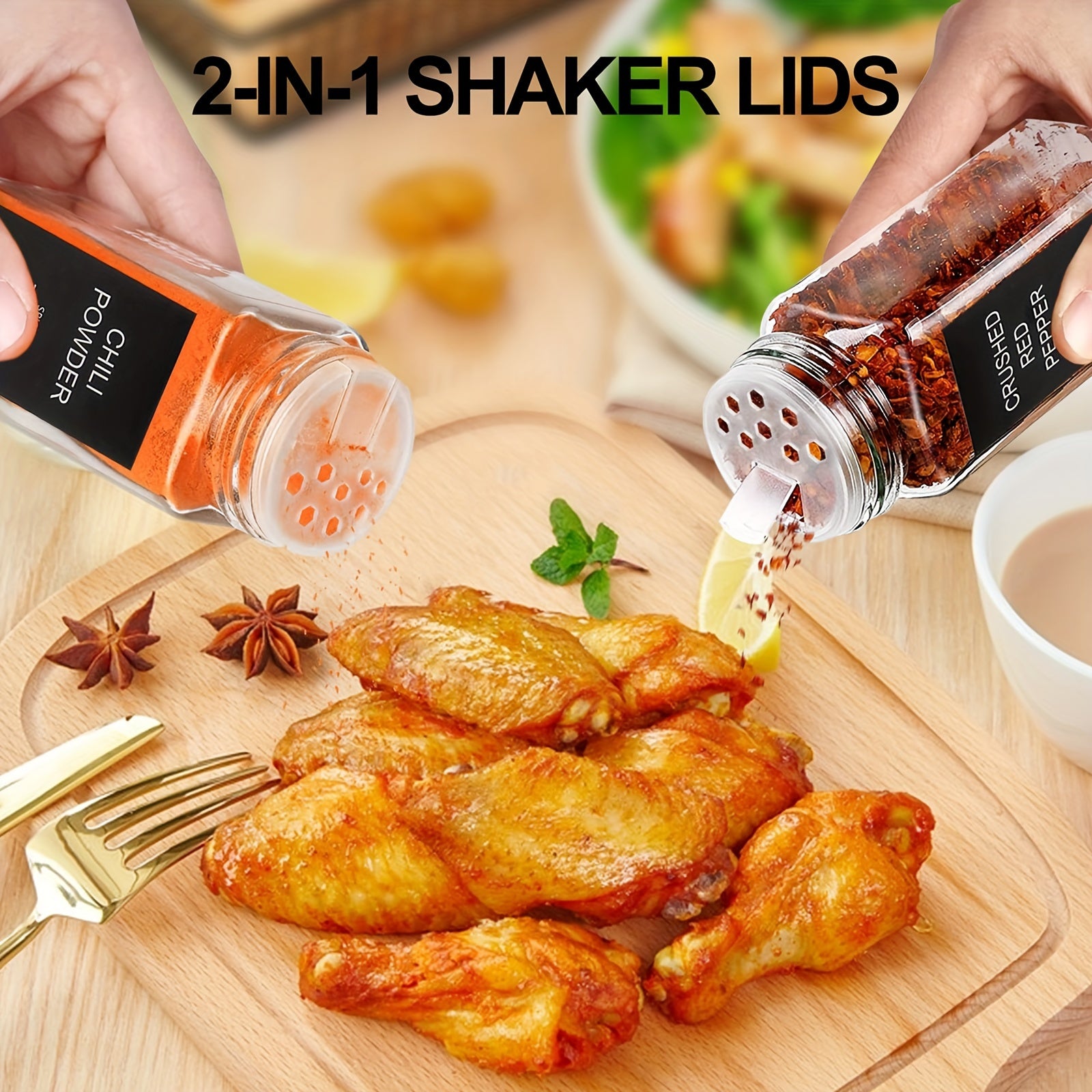 24pcs 4oz Glass Spice Jars With Metal Lids, Labels, Adjustable Measuring Spoon, Cleaning Brush & Collapsible Silicone Funnel, For Kitchen And Seasoning