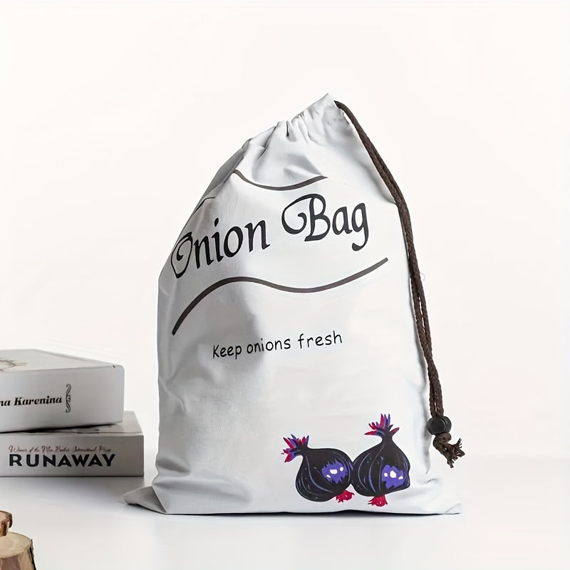 1pc Reusable Canvas Vegetable Storage Bag - Durable Square Fresh-Keeping Bags, Suitable for Potatoes and Onions, Anti-Sprouting Kitchen Organizer