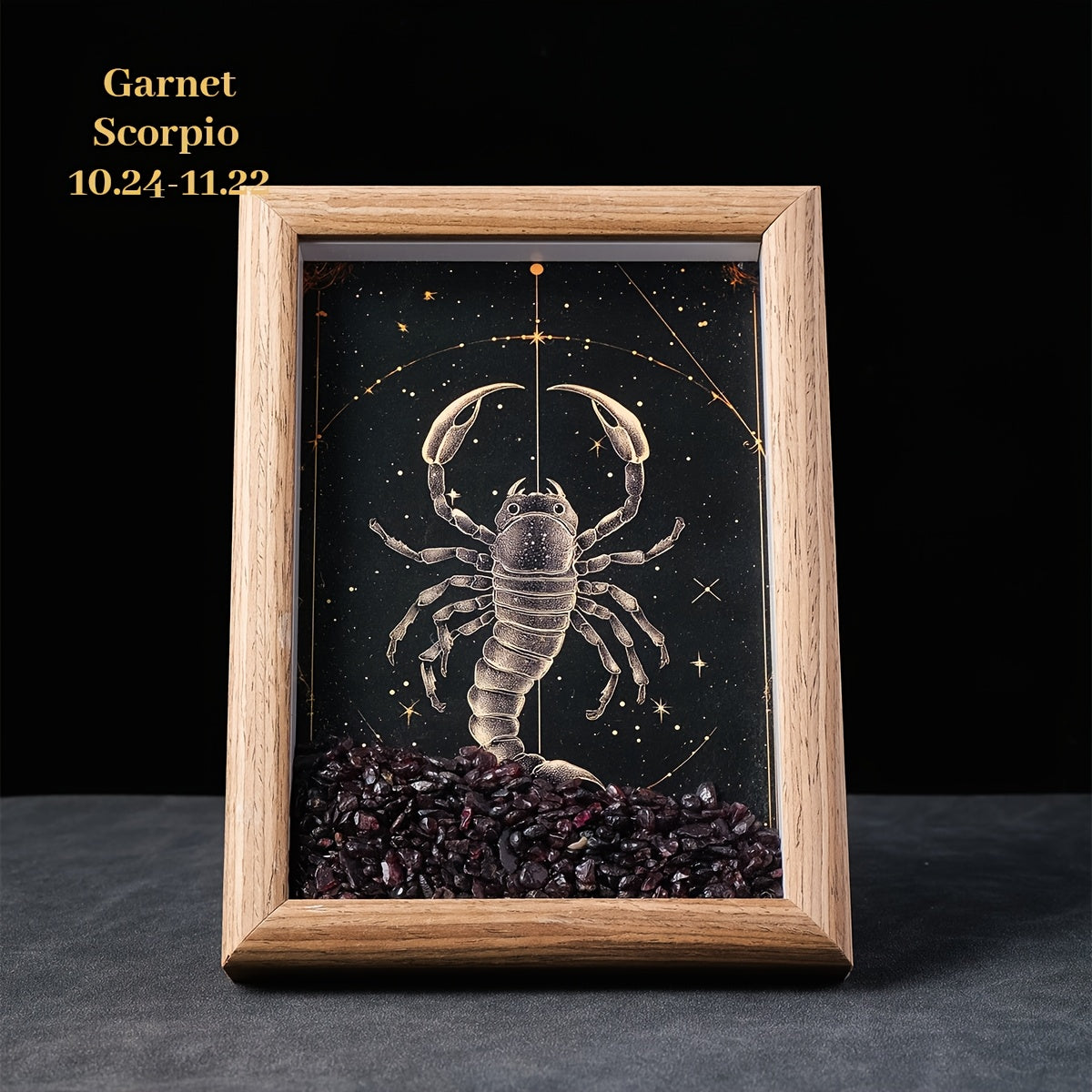 1pc Natural Crushed Stone Zodiac Signs Photo Frame Crystal Crafts for Home Decoration Home Desktop Decoration Housewarming Birthday Christmas Gift