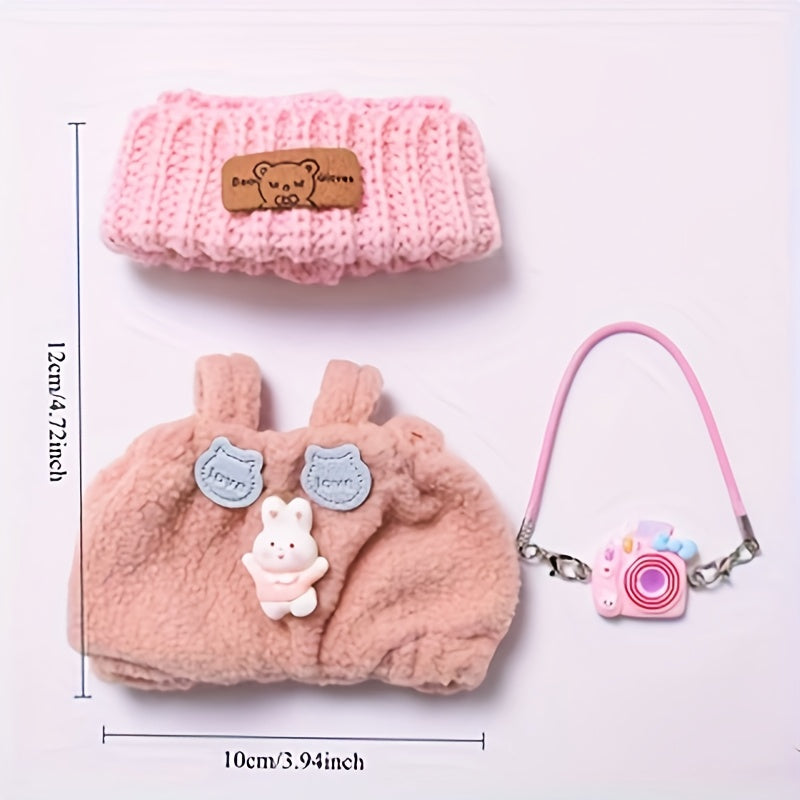 3pcs Labubu Outfit Set, Mini Cute Doll Clothes for 15cm-17cm, Fashionable Accessories, Dress-Up Party, Gift Choice, Perfect for Dolls, 520 Gifts