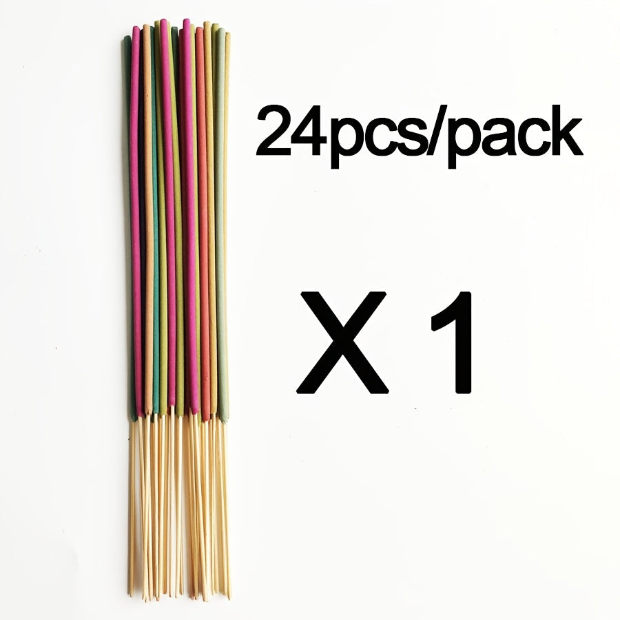 11 Styles of Clean, Low-Powder 22cm Flower and Wooden Handmade Bamboo Sticks Incense, Optional with Jasmine Mint White Sage Rose Lavender Sandalwood Lemongrass Dragon Blood Flower Frankincense Cherry Blossom Vanilla Mixed Scents, Suitable for Home Hotel O