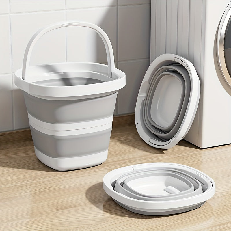 1pc Folding Bucket, Portable Plastic Bucket that Does Not Take Up Too Much Space When Folded, Portable Outdoor Car Fishing Bucket, Household Large Capacity Dirty Clothes Basket, Washing Bucket, Foot Soaking Bucket, Multifunctional Folding Bucket, Storage