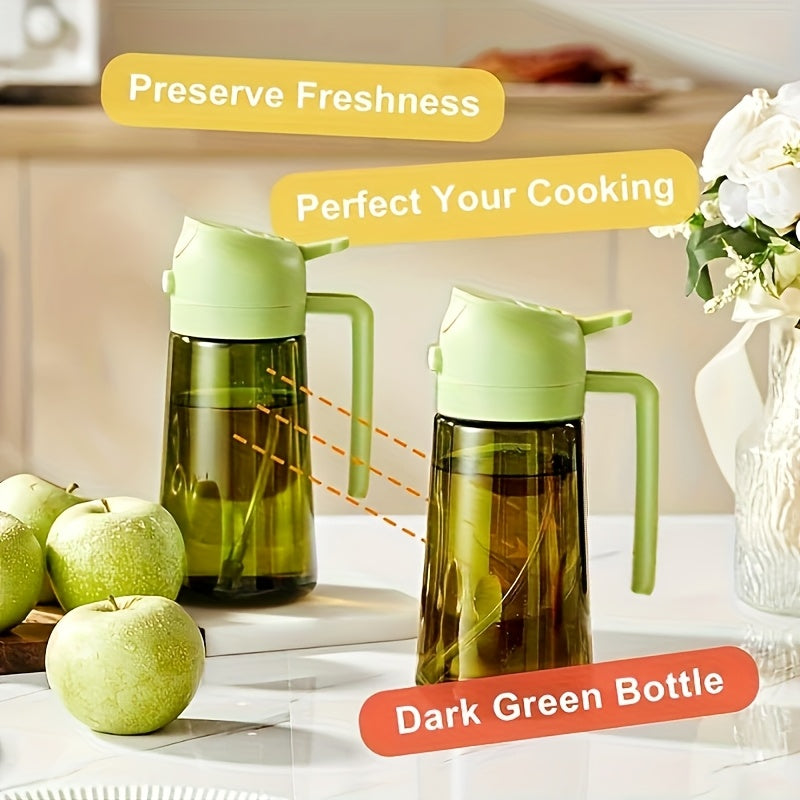 1pc Food-Grade Olive Oil Spray Bottle - BPA-Free Plastic, Odor-Resistant & Even Spray for Cooking, Salad Dressing, Condiments - Hand Wash Only, Oval Shape for Kitchen & Restaurant Use, Oil Sprayer Bottle for Cooking