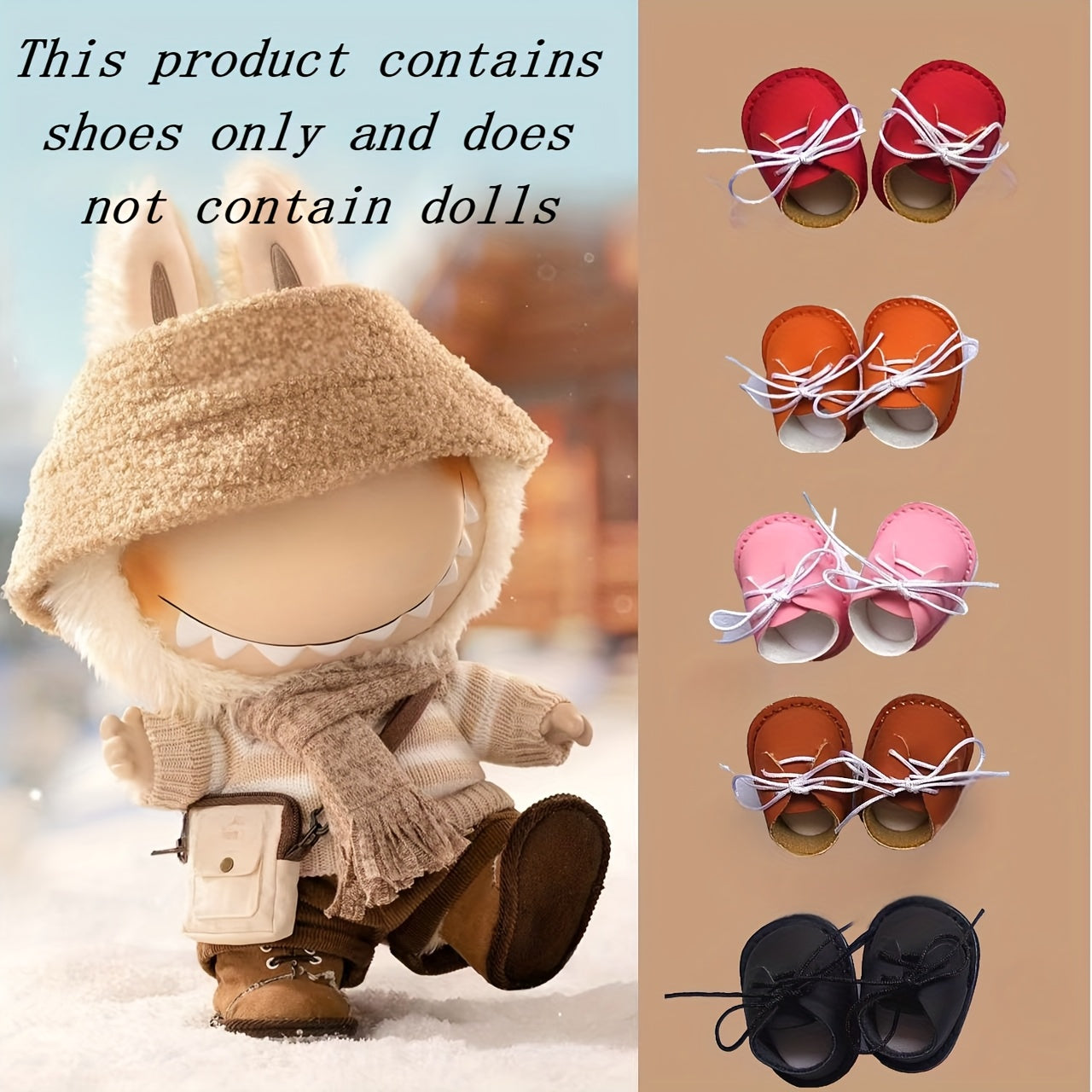 [Fashion Bubu Shoes] Versatile Fashion Bubu Doll Replacement Shoes, 17cm/6.69inch, Lace-up Style | Only Includes Shoes, No Doll Included