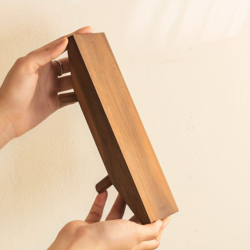 1pc Solid Camphor Wood 2-Tier Decorative Tray