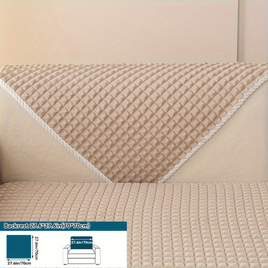 1pc Plush Sofa Cover - Soft, Thick, and Pet-Friendly Couch Protector for All Seasons, Non-Slip Furniture Slipcover for 1 to 4-Seater Sofas, Beige/Light Green/Dark Gray/Black Options, Perfect for Living Room, Bedroom, or Office Decor, Sofa Protection Cover