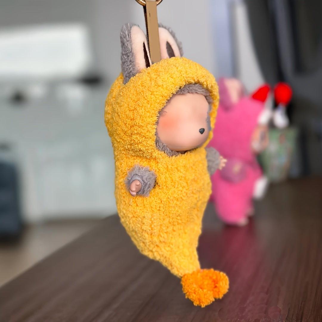 Labubu Clothing Doll Outfit, Tempura Shrimp, Fashion Plush Suit, Suitable for Labubu V1/V2/V3, Keychain Pendant Doll Costume, Universal Doll Wear, Handwoven, Birthday Gift, Decorate Your Doll