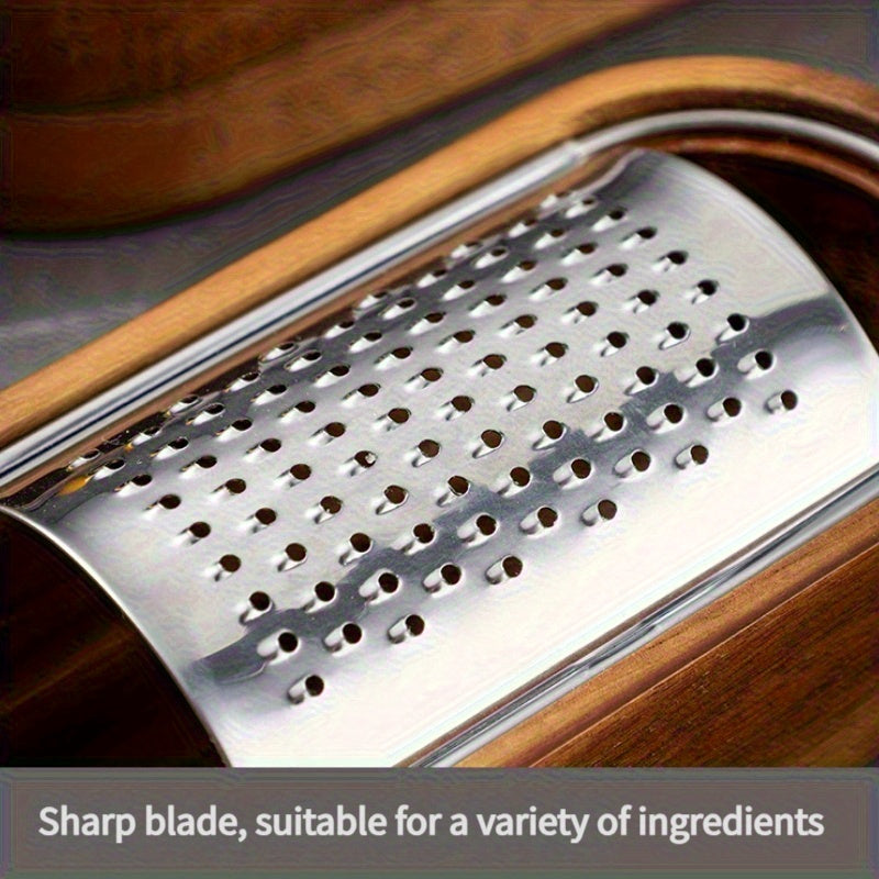 Premium Acacia Wood Handle Stainless Steel Cheese Grater