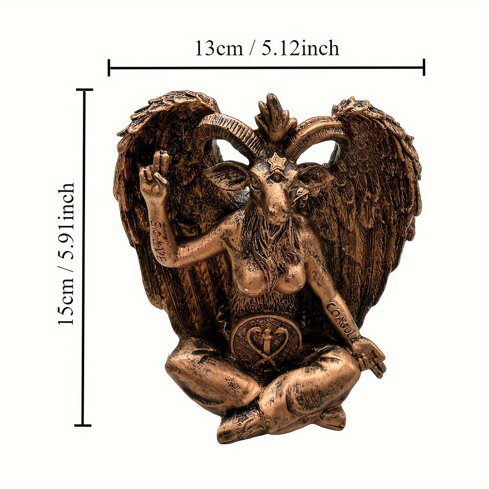 1pc Exquisite Mountain Goat Statue - Mystical Demon Figurine with Meditating Pose, Home Decor Ornament for Spiritual Space, Unique Gift Idea