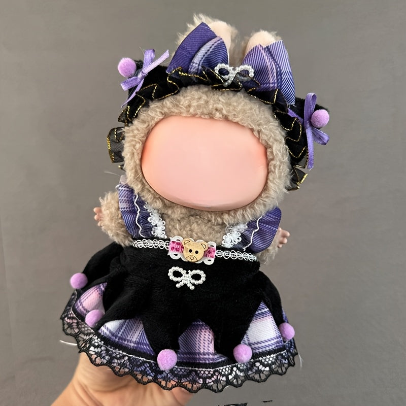 Clothes for Labubu 17cm Doll Outfit, Fashion Clothes Set, Cute Exquisite Accessories for Doll Collection, Stylish Adorable Dolls Clothes Accessories (No Doll Included)