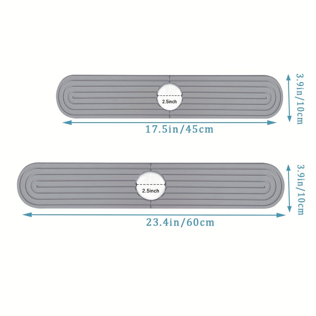 Two-piece combination silicone mudstone faucet mat