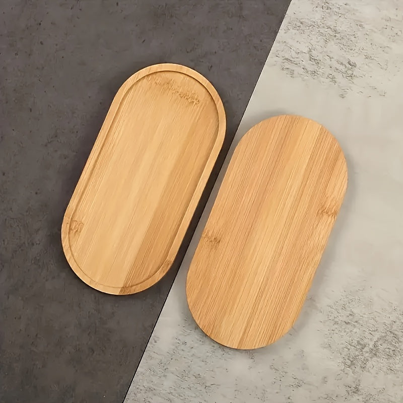 [Versatile Wooden Serving Platter Dining] Versatile Bamboo Vanity Tray - Perfect for Jewelry, Bathroom Organization & Home Decor | Minimalist Wooden Serving Platter for Dining & Countertops