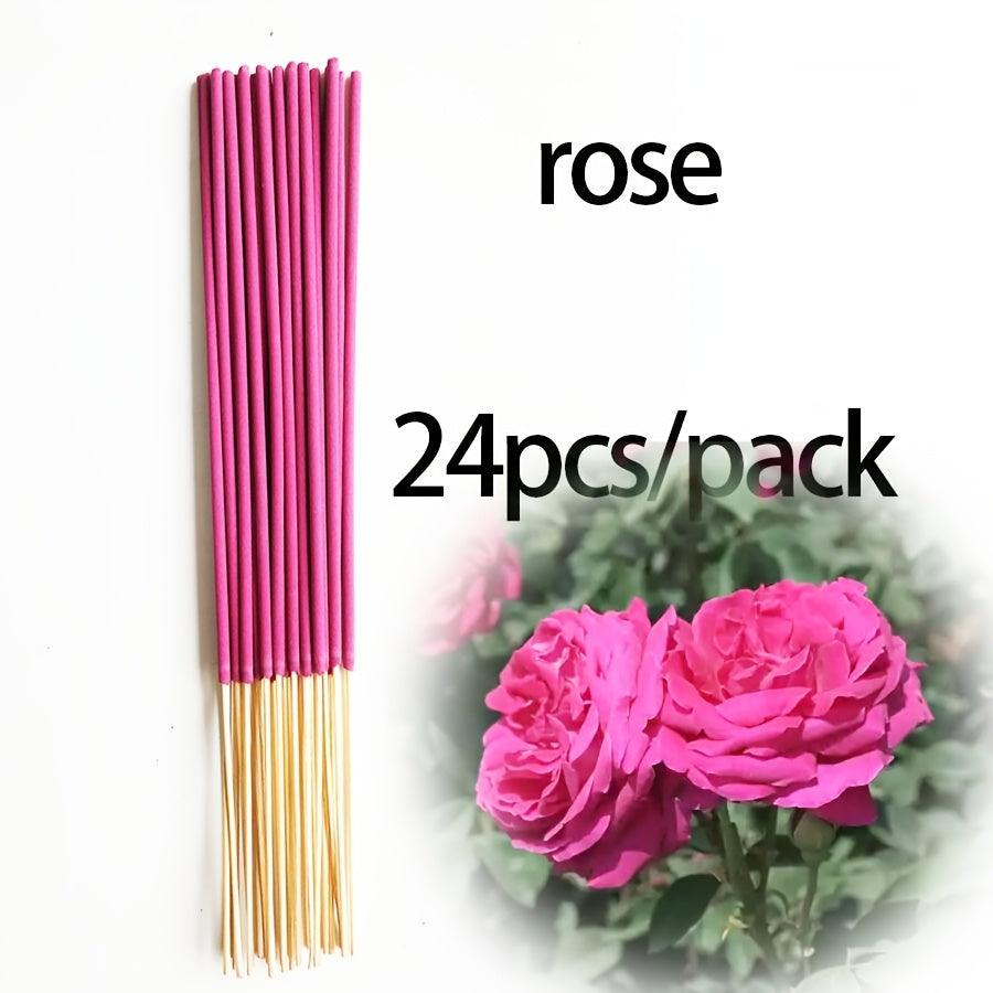 11 Styles of Clean, Low-Powder 22cm Flower and Wooden Handmade Bamboo Sticks Incense, Optional with Jasmine Mint White Sage Rose Lavender Sandalwood Lemongrass Dragon Blood Flower Frankincense Cherry Blossom Vanilla Mixed Scents, Suitable for Home Hotel O