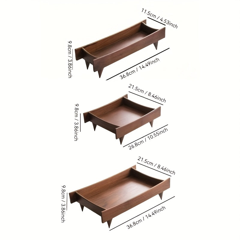 1pc Walnut High Foot Tray