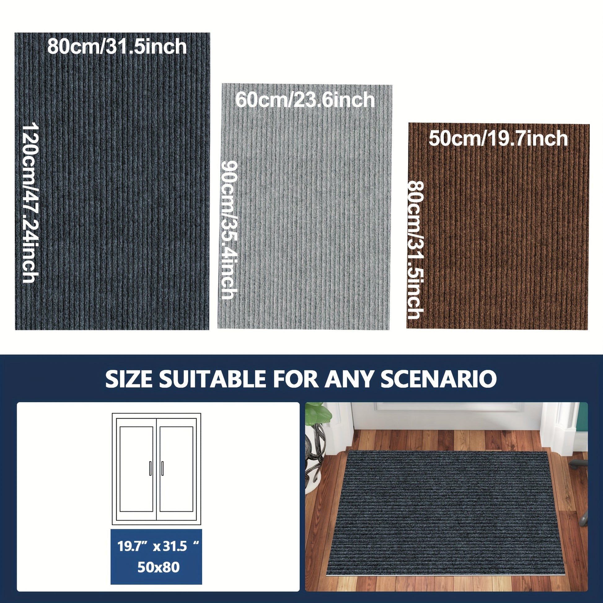 Entryway Mat, Dog Door Mat Indoor Door Mat for Entrance, Non Slip Absorbent Low Profile Front Doormat, Rubber Backing Indoor Outdoor Entrance, Trapping Welcome Mats, Dog Door Mat for Muddy Paws Absorbs Moisture, Washable Mat, Quick Dry mat