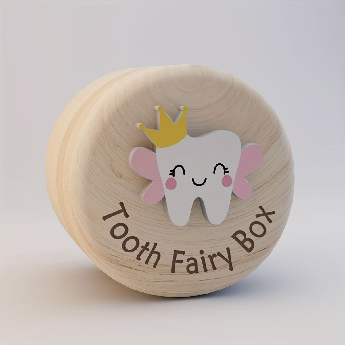 1pc Tooth Fairy Box, Cute Carved Wooden Box with 3D Tooth, Stores Lost Teeth, Souvenir Dropped Tooth Keepsake Storage Box Gift
