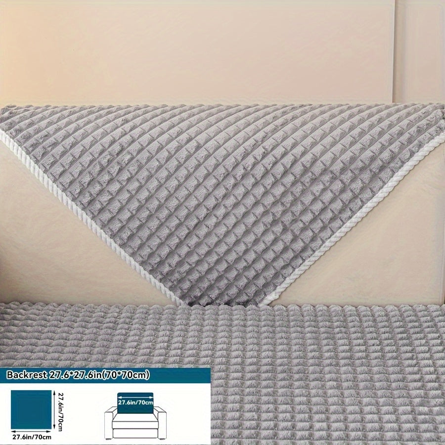 1pc Plush Sofa Cover - Soft, Thick, and Pet-Friendly Couch Protector for All Seasons, Non-Slip Furniture Slipcover for 1 to 4-Seater Sofas, Beige/Light Green/Dark Gray/Black Options, Perfect for Living Room, Bedroom, or Office Decor, Sofa Protection Cover