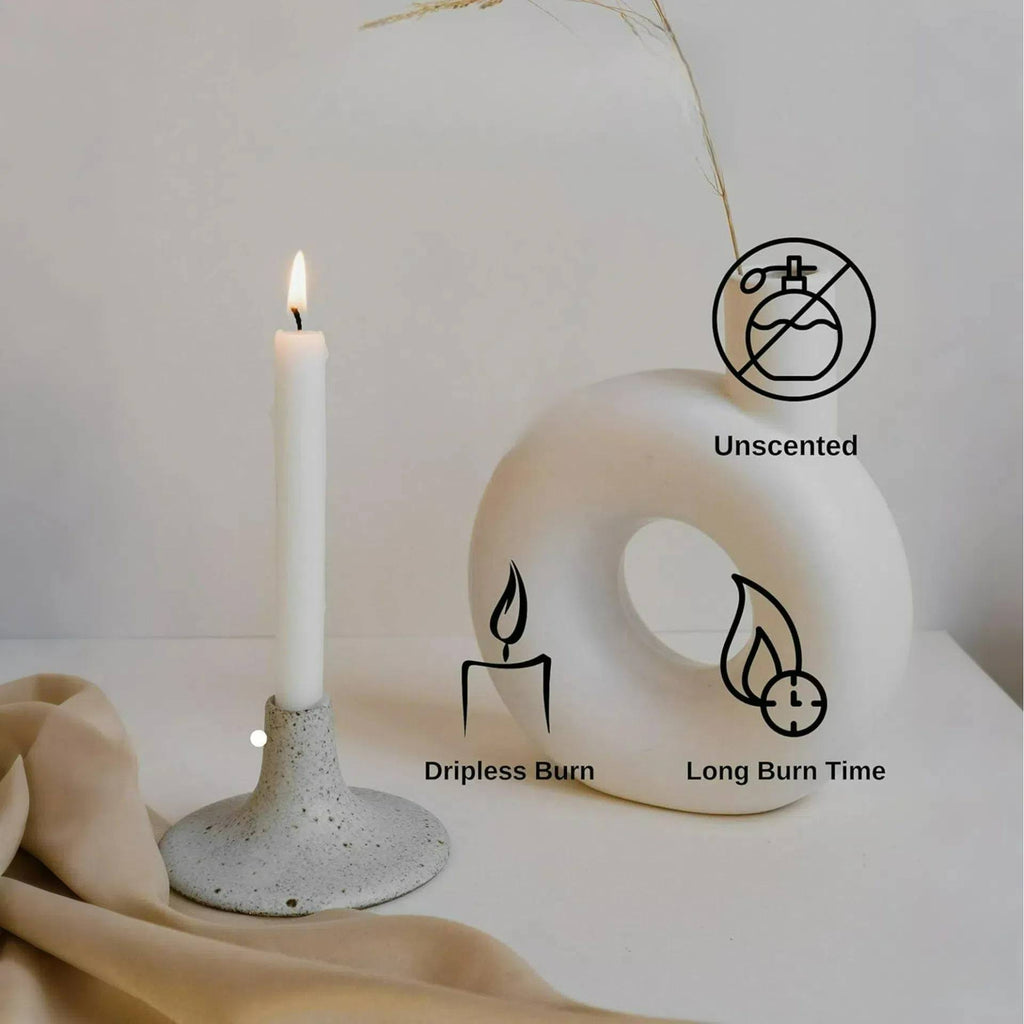 Set of 31 White Spell& Chime - Premium Mini Taper Candles for Rituals, Prayer, Birthdays, Meditation, Altar- 10.16 cm Tall, Unscented(White)