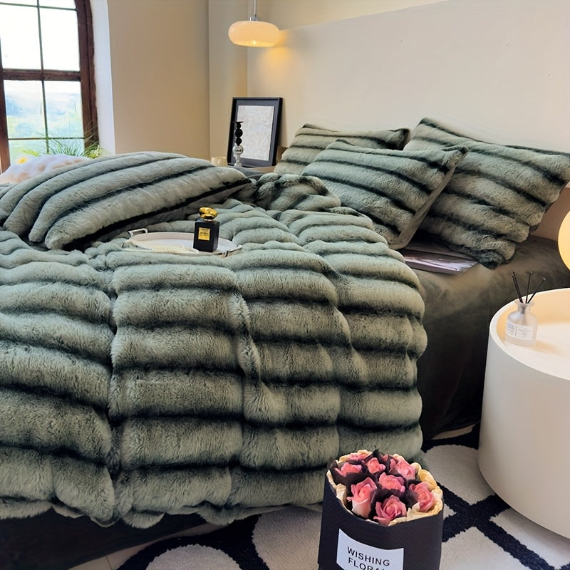 High-end soft striped multifunctional blanket