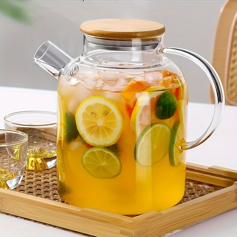 Large Capacity Borosilicate Glass Teapot with Infuser - High Temperature Resistant, Transparent, Ideal for Steamed Juice & Iced Tea - Essential Home Kitchenware for Holidays like Halloween, Christmas, Easter, Thanksgiving, Halloween Tableware|Stylish Glas