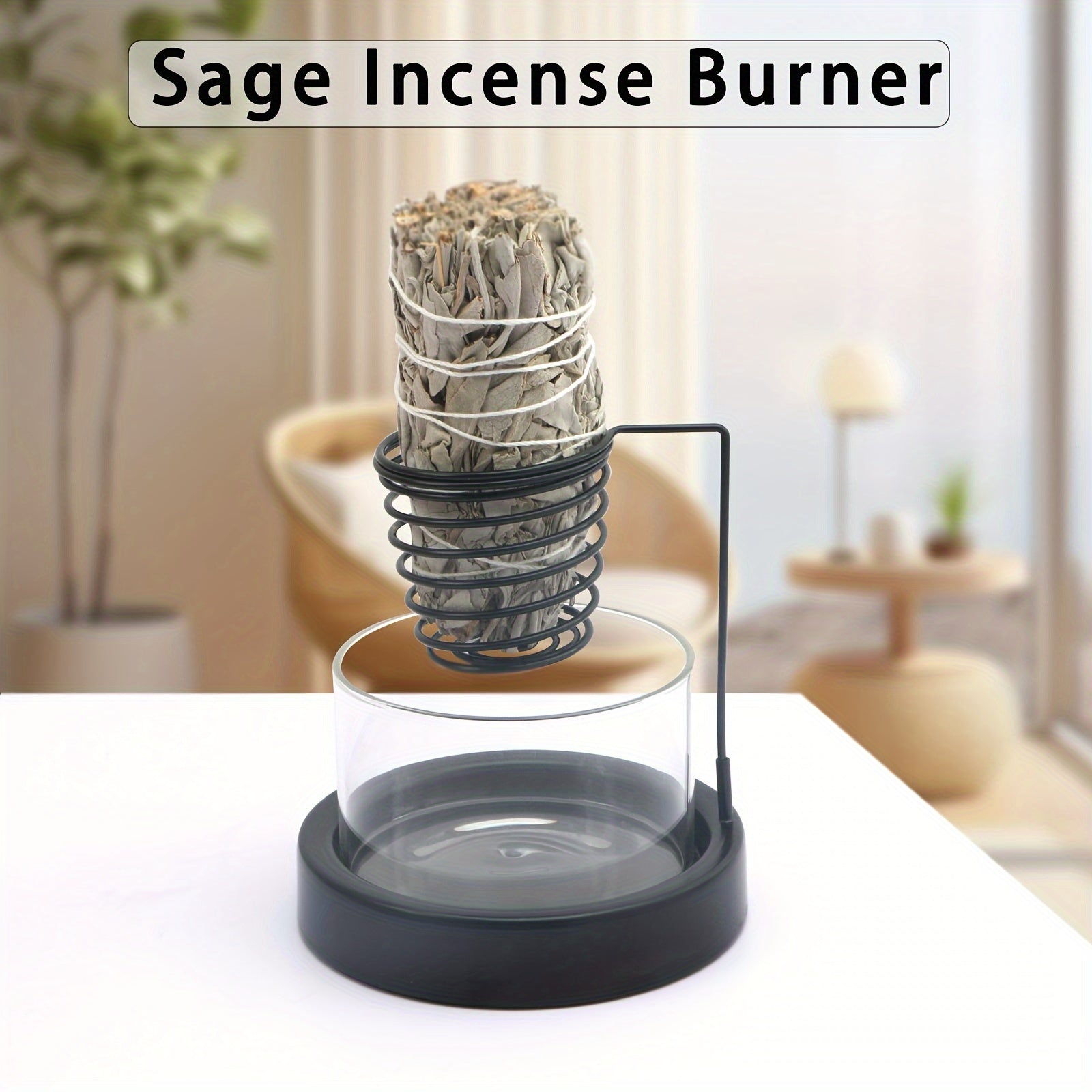 1pc Thick Base Metal Sage Incense Burner with Anti-Slip Pads
