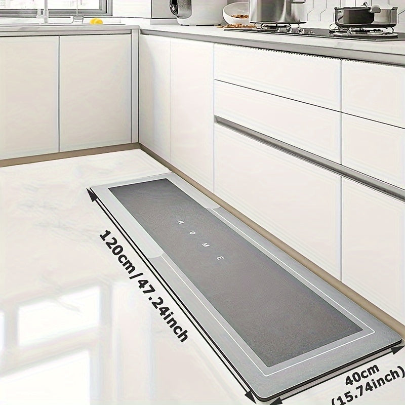 [1pc Non-Slip Kitchen Mat] 1pc Super Non-Slip Diatom Mud Kitchen Mat | 3mm Thick, 2.0kg/m², Natural Rubber Base, Scratch-Resistant, Easy to Clean & Wipe | Comfortable Standing Mat for Kitchens, Bathrooms, Entryways - Black, Multiple Sizes Available