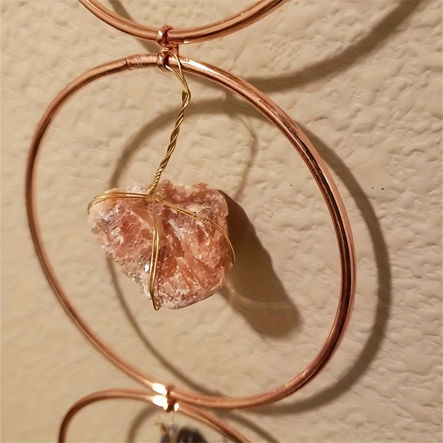 Vintage 7 Chakra Crystal Gemstone Wall Hanger - Rustic Hanging Ornament for Home Decor, Yoga & Spiritual Meditation, Natural Stones for Healing, Vintage Home Decor