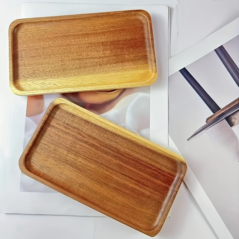 1pc Oval Japanese-Style Wooden Coaster Tray - Multipurpose Solid Wood Serving Platter for Breakfast, Bread, Desserts - Ideal for Home, Kitchen, Restaurant Use