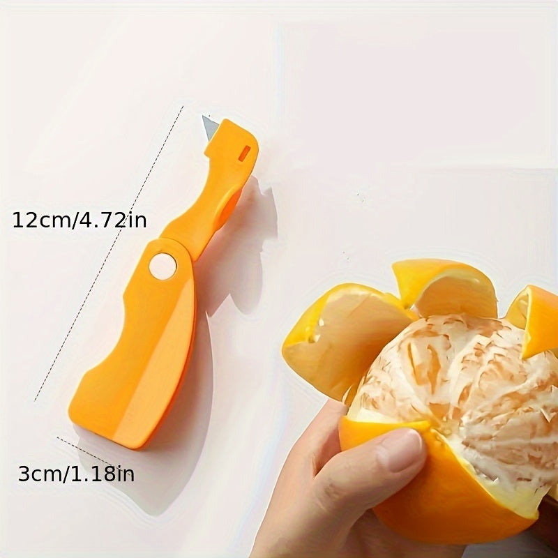 1/2pcs, Orange Peeler, Plastic Orange Peeler, Simple Lemon Peeler, Grapefruit Peeler, Creative Cutter, Orange Peeler Tool with Folding Handle, Fruit Peeler, Vegetable And Fruit Tools, Kitchen Gadgets, Peeler for Oranges