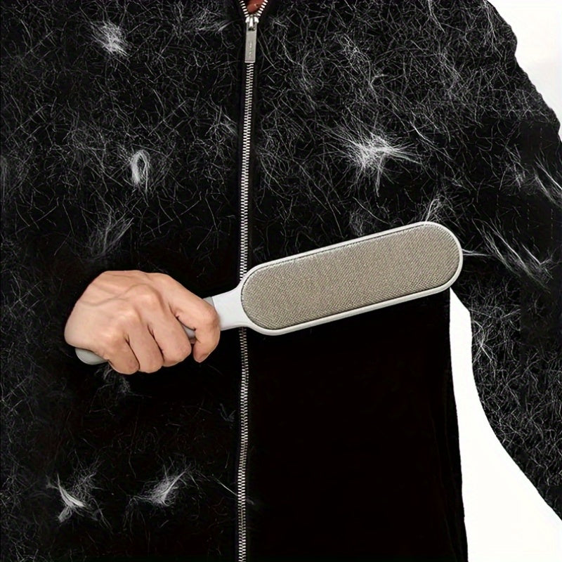 1pc Double-Sided Multi-Functional Reusable Dust Brush, Manual Electrostatic Lint Brush for Cat Fur, Clothes, Sofa, Furniture, Bedding, Carpet Cleaning - Plastic, No Electricity Needed, Ideal for Living Room Use