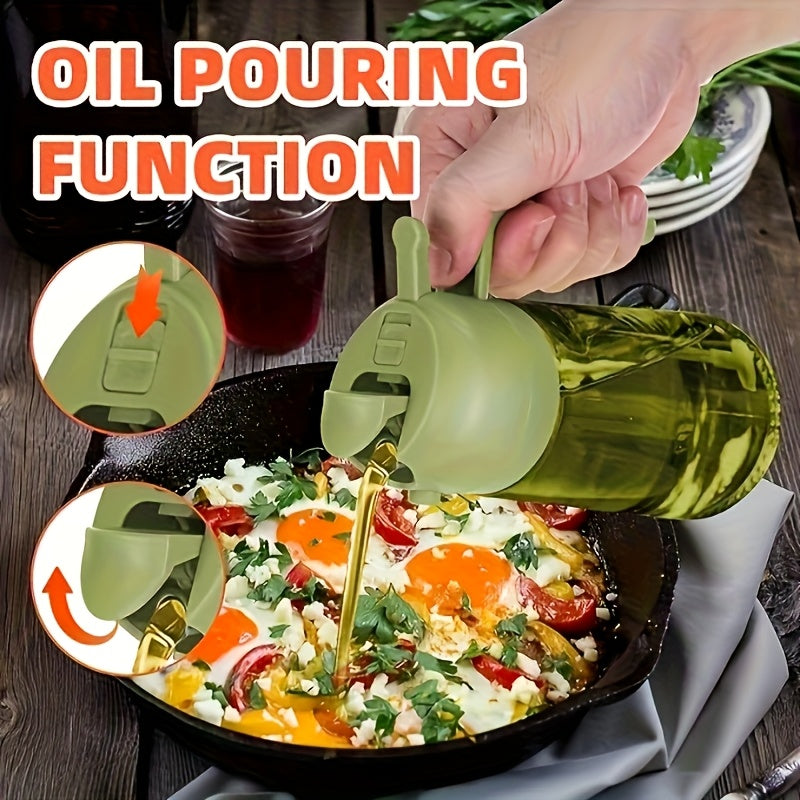 1pc Food-Grade Olive Oil Spray Bottle - BPA-Free Plastic, Odor-Resistant & Even Spray for Cooking, Salad Dressing, Condiments - Hand Wash Only, Oval Shape for Kitchen & Restaurant Use, Oil Sprayer Bottle for Cooking