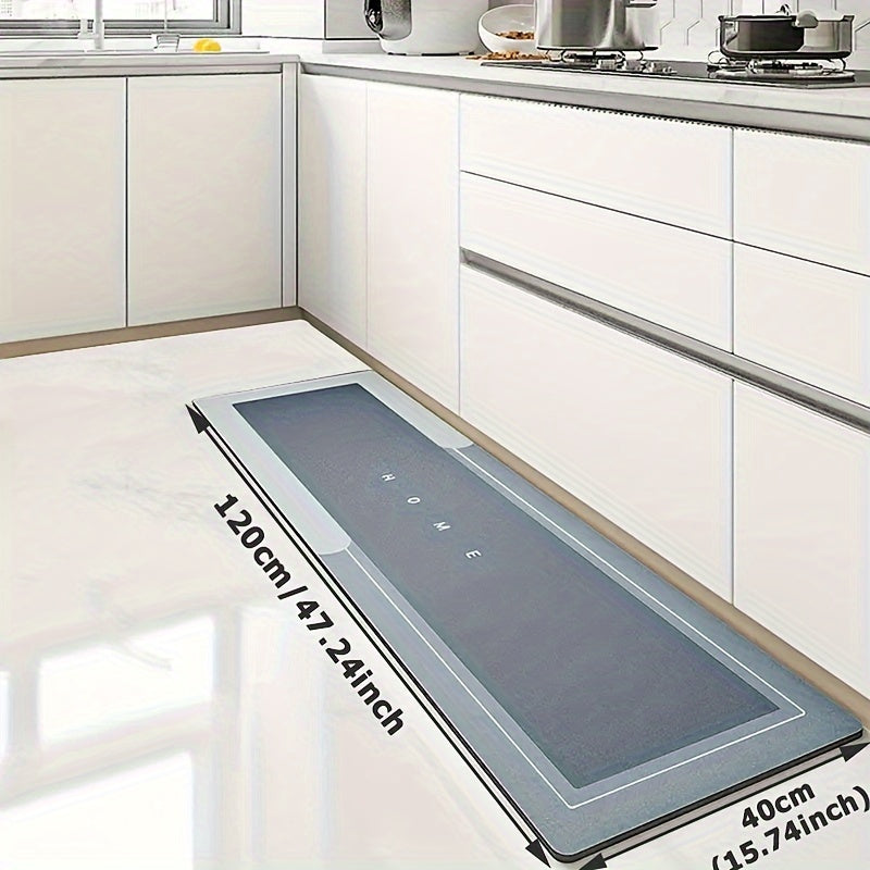 [1pc Non-Slip Kitchen Mat] 1pc Super Non-Slip Diatom Mud Kitchen Mat | 3mm Thick, 2.0kg/m², Natural Rubber Base, Scratch-Resistant, Easy to Clean & Wipe | Comfortable Standing Mat for Kitchens, Bathrooms, Entryways - Black, Multiple Sizes Available