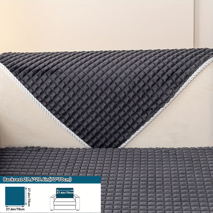 1pc Plush Sofa Cover - Soft, Thick, and Pet-Friendly Couch Protector for All Seasons, Non-Slip Furniture Slipcover for 1 to 4-Seater Sofas, Beige/Light Green/Dark Gray/Black Options, Perfect for Living Room, Bedroom, or Office Decor, Sofa Protection Cover