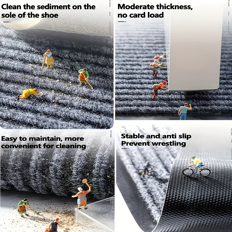 [Non-Slip Doormat] High Quality Non-Slip Striped Doormat | Durable Dust Removal Outdoor Entrance Mat, Easy to Clean, Cuttable Design, Seven Stripes, Absorbent, Halloween Christmas Gift