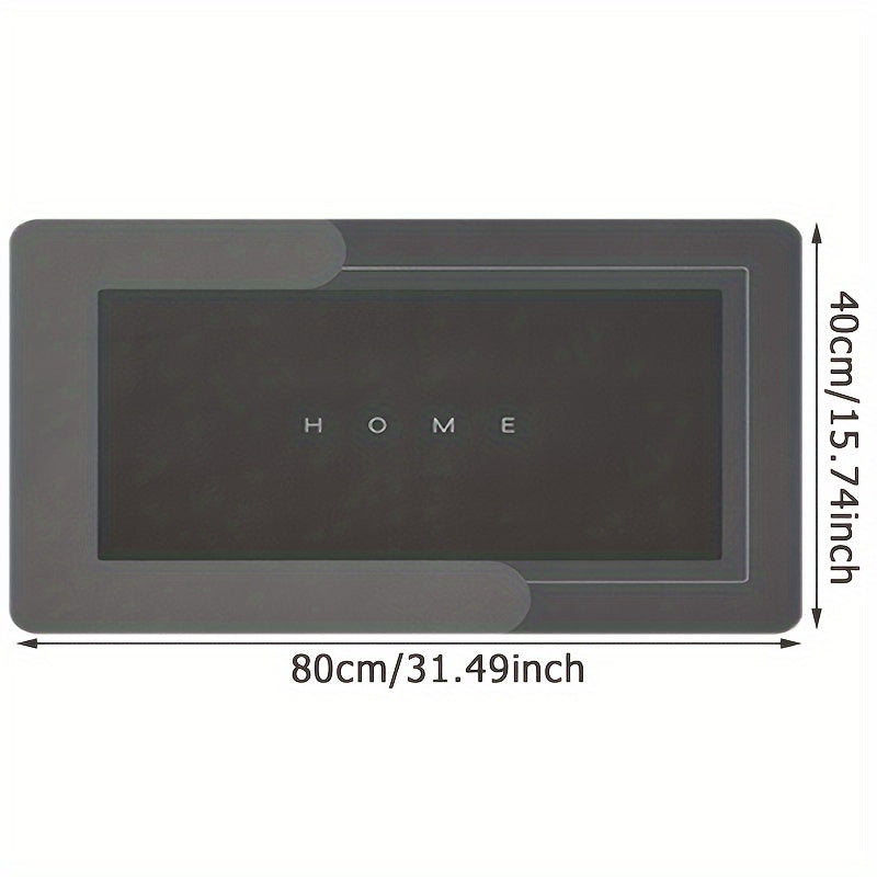 [1pc Non-Slip Kitchen Mat] 1pc Super Non-Slip Diatom Mud Kitchen Mat | 3mm Thick, 2.0kg/m², Natural Rubber Base, Scratch-Resistant, Easy to Clean & Wipe | Comfortable Standing Mat for Kitchens, Bathrooms, Entryways - Black, Multiple Sizes Available