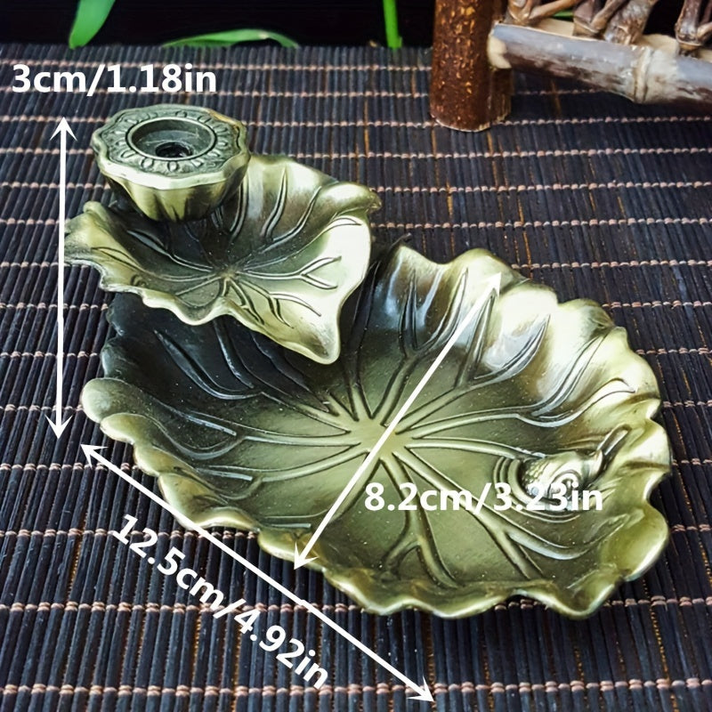 1pc Lotus Leaves Backflow Incense Holder, Waterfall Incense Burner for Spa, Yoga, Meditation, Gifts as Ornament Home Decoration