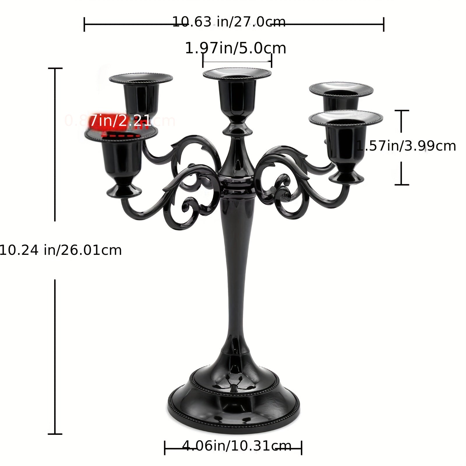 1pc Exquisite Vintage Five-Headed Black Candlestick - Elevate Ambiance with Unique Centerpiece for Weddings, Church, Halloween, Christmas, Formal Events, Home Decor, and Restaurant Dining Table Decoration, Adds Sophistication and Elegance to Any Setting
