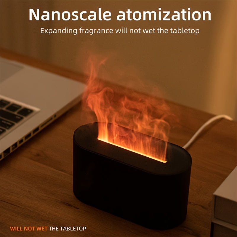 [Ultra-Quiet] Flame Aromatherapy Diffuser | USB-Powered | Ultra-Quiet | Adjustable Brightness | Home Bedrooms & Offices