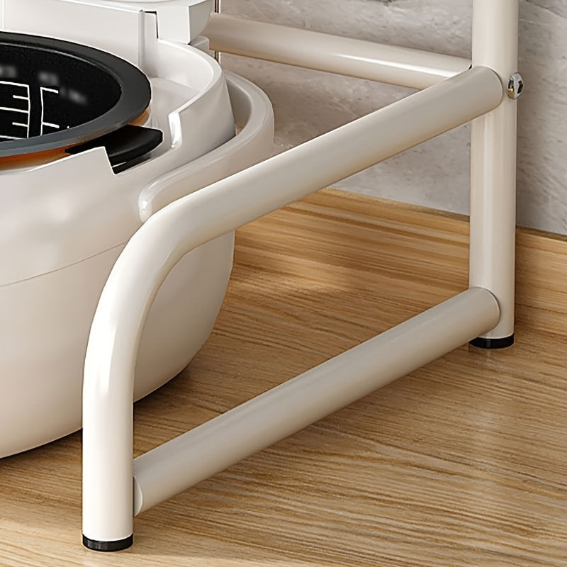 [Metal Kitchen Organizer] Metal Versatile Kitchen Organizer | Coffee, Toaster & Rice Cooker Stand with Hardwood Finish for Countertop Storage