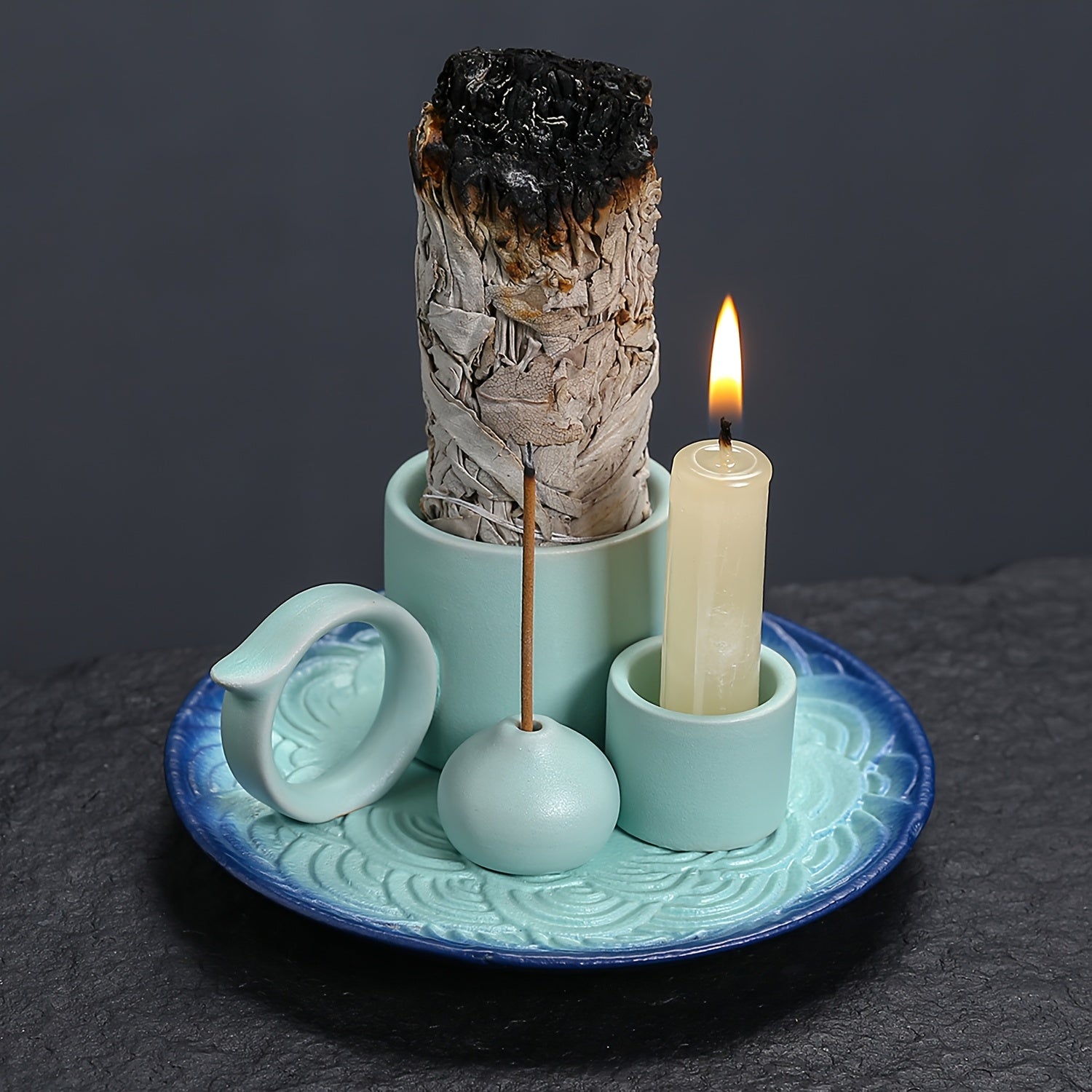 1PC 4 IN 1 Premium Ceramic Incense Burner