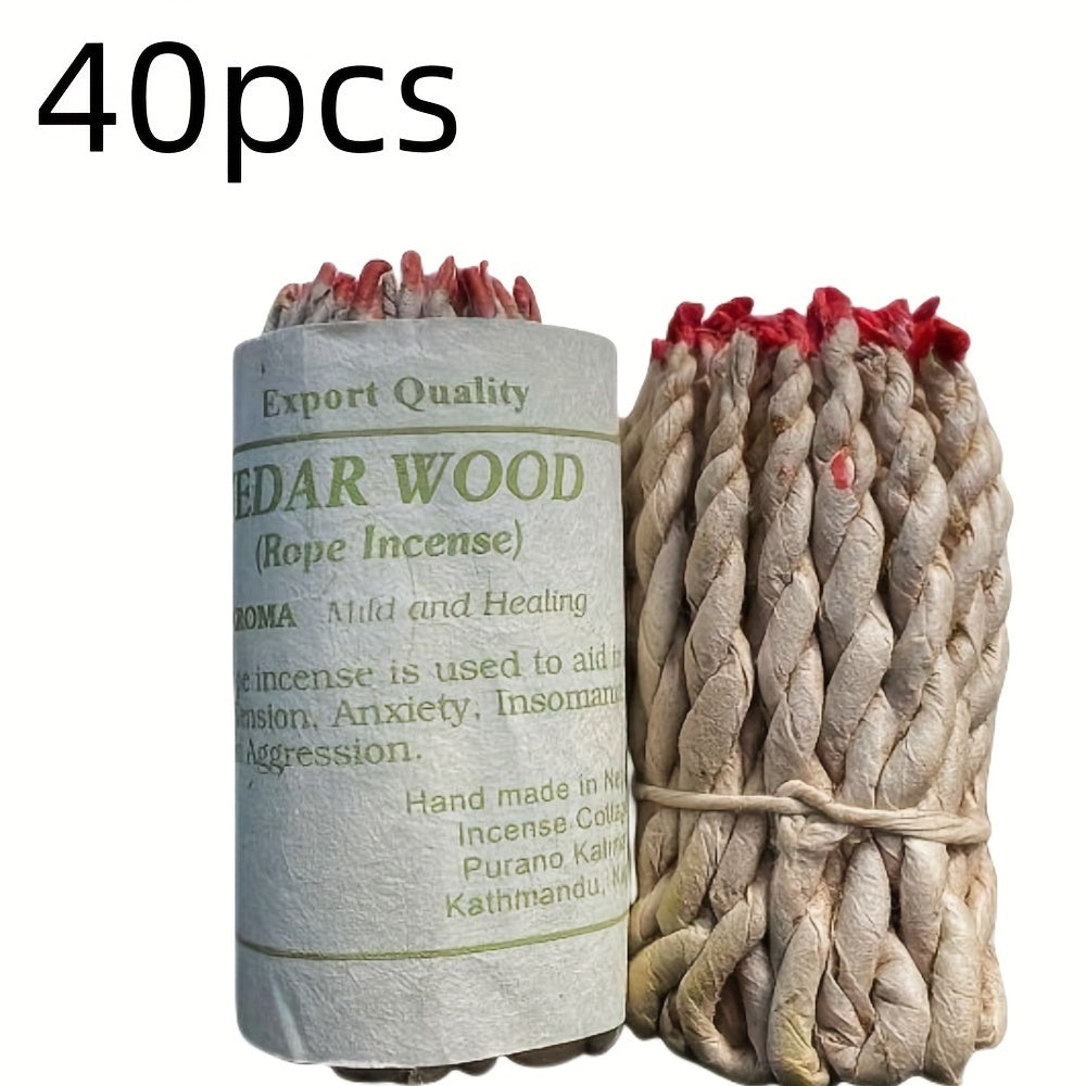 40pcs of Himalayan Rope Incense , Spiritual Blessings, And Elimination of Negative Energy. Handmade Traditional Rope Incense with White Sage, Sabbatical, Patchouli, And Cedar.