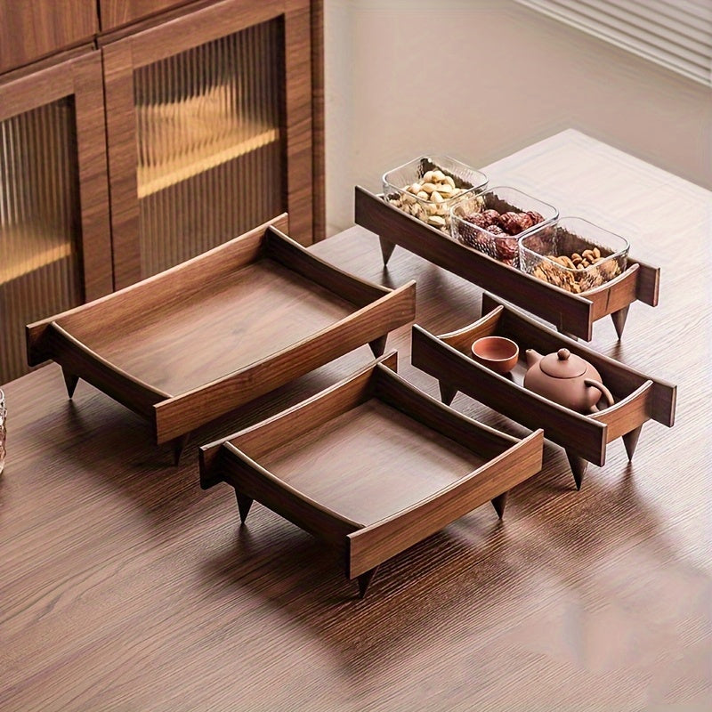 1pc Walnut High Foot Tray