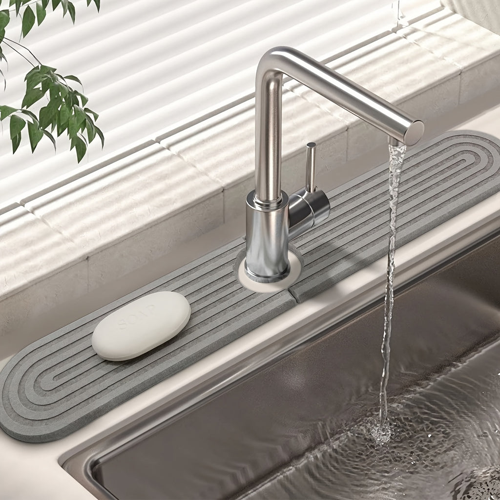 Two-piece combination silicone mudstone faucet mat
