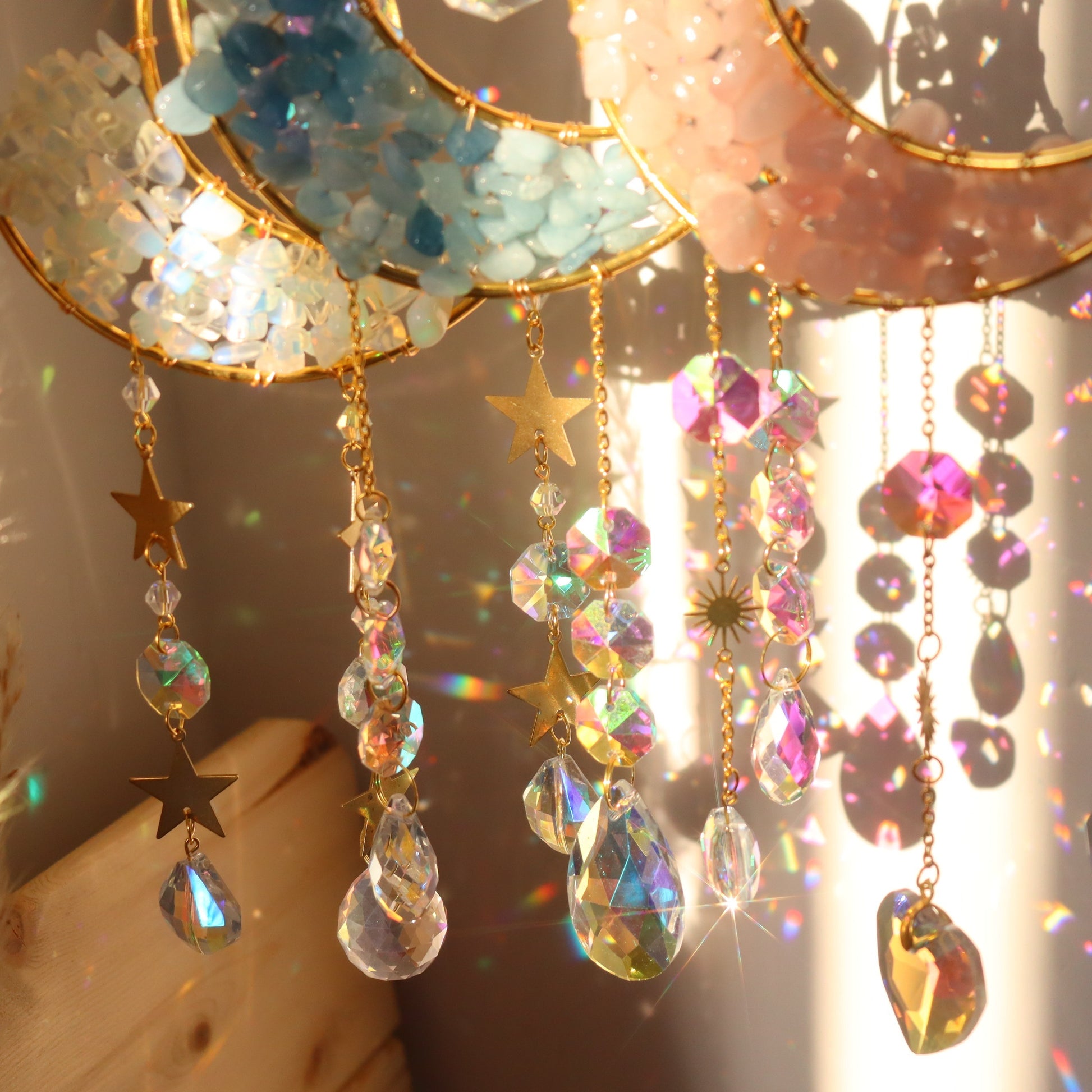 1/7pcs Natural Gravel Hourglass Moon Amethyst Powder Crystal Collection: Green Dongling Egg White Obsidian, Yellow Crystal, Sea Blue Gem