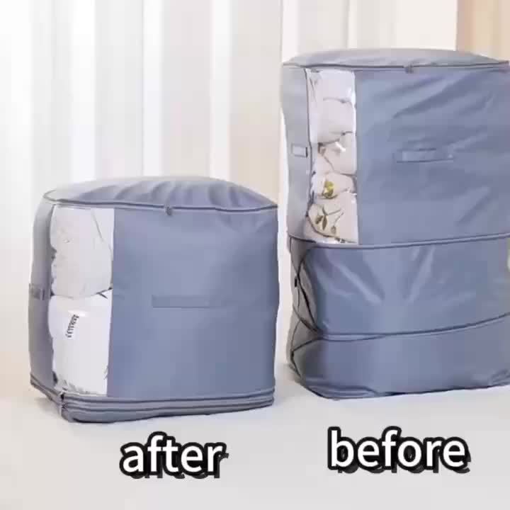 Large Capacity Oversized Portable Compression Storage Bag, Suitable for Clothes, Quilts, Pillows, Sofa Cushions, Duvets, Ideal for Bedrooms and Living Rooms, Space-Saving Organizer Helper, 4 Styles Available