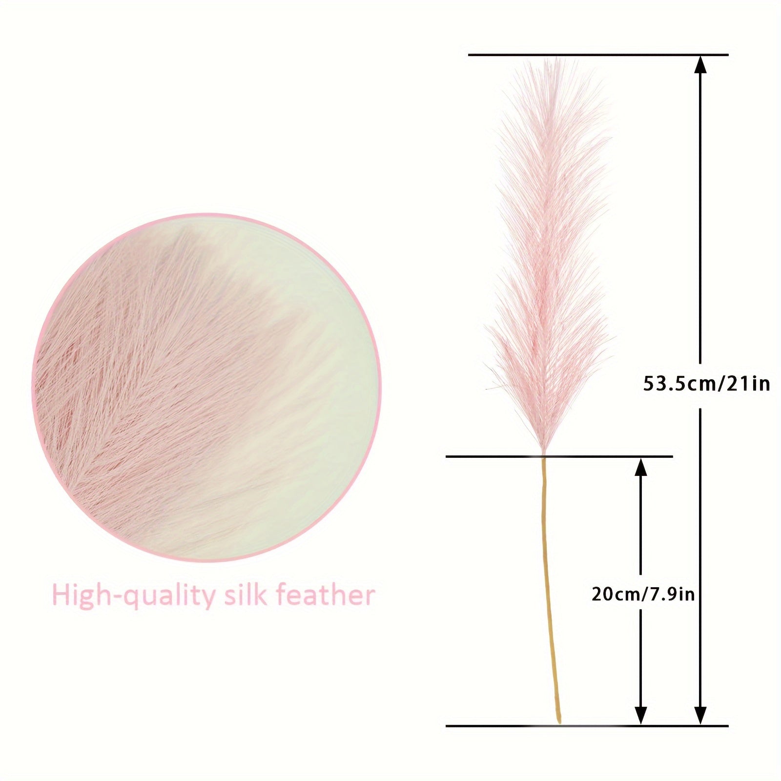 Pink Faux 21" 10pcs Bloomings Pampas Grass - Polyester Artificial Branches Vase Filler - No Electricity or Battery Needed for Home Wedding Boho Decor, Christmas Decoration
