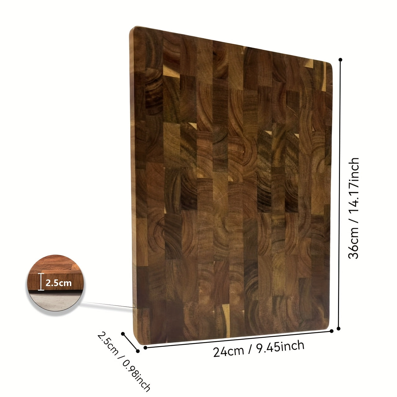 1pc Premium Acacia Wood Cutting Board - Double-Sided, Durable & Hygienic Kitchen Essential for Meat, Cheese, Bread, Vegetables & Fruits - Rustic Design with Natural Wood Grain, Perfect for Home & Professional Use, Food Preparation | Stylish Chopping Board