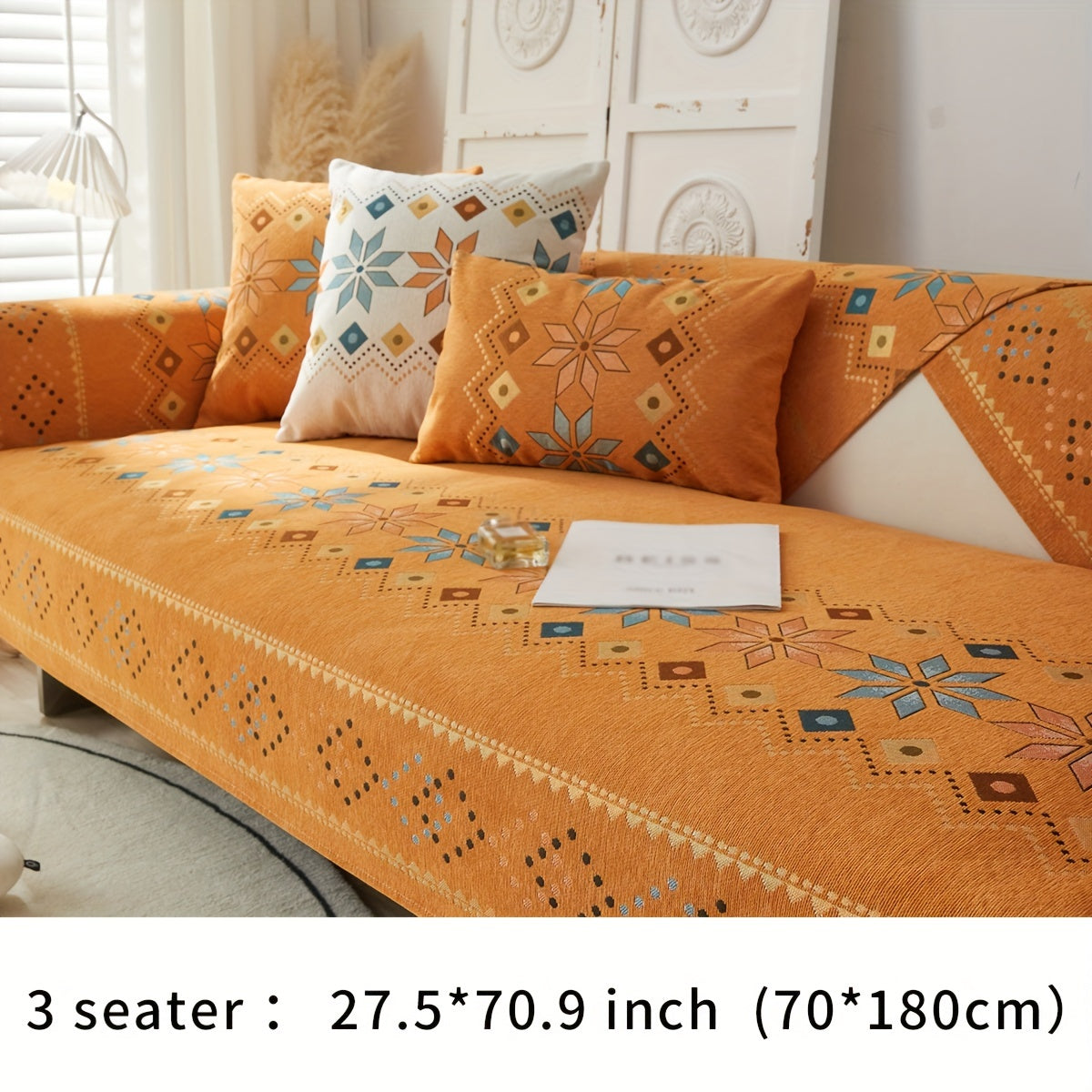 [Non-slip Sofa Cover] 1pc Non-slip Chenille Sofa Slipcover - Couch Cover, Four Seasons Universal Furniture Protector For Bedroom Office Living Room Home Decor