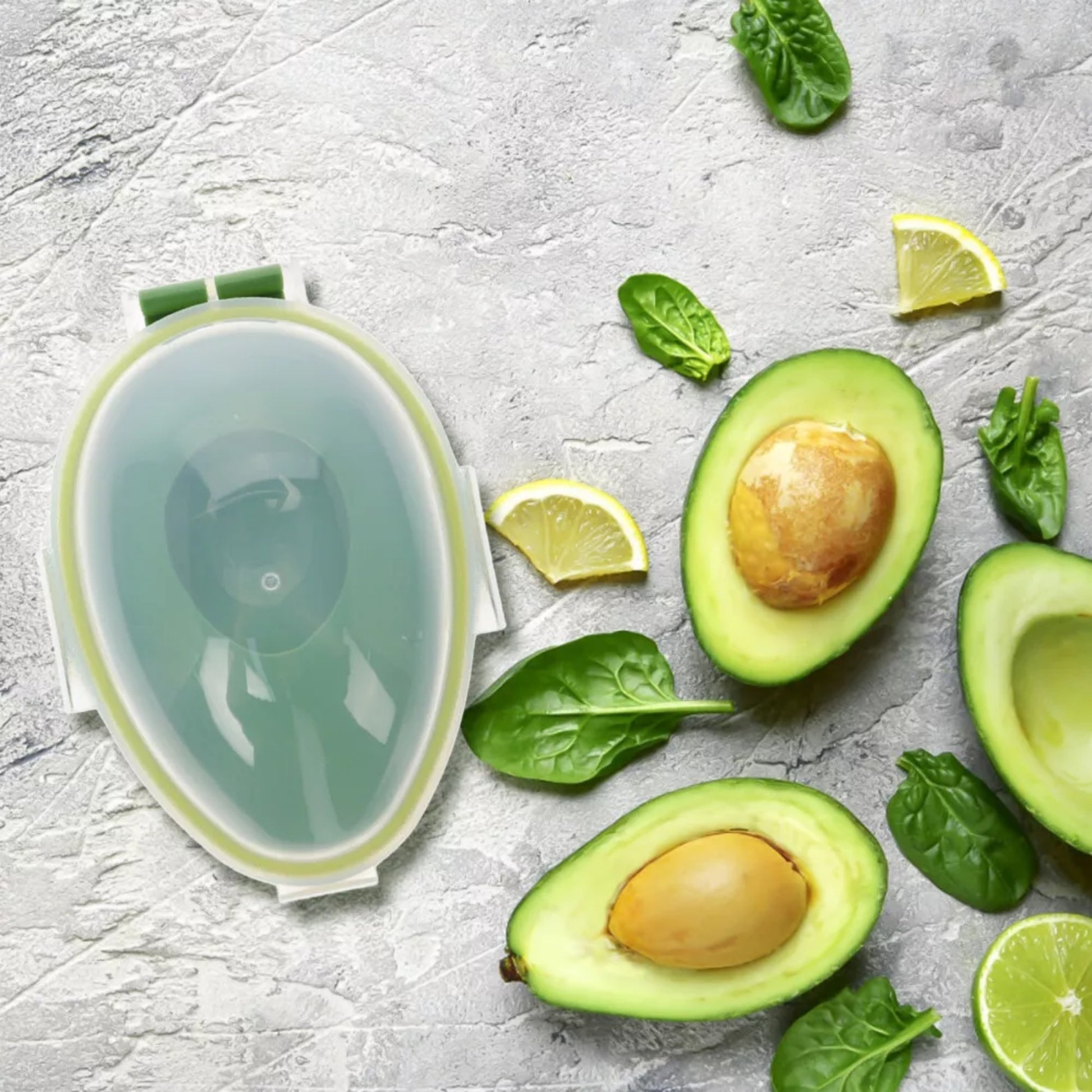 Reusable Avocado Keeper Storage Container - Plastic Flip Top Fresh Pod for Avocado, Multipurpose, Dishwasher Safe, Rectangle Shape, No Electricity Required